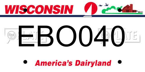 EBO040 Wisconsin License Plate