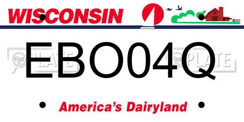 EBO04Q Wisconsin License Plate