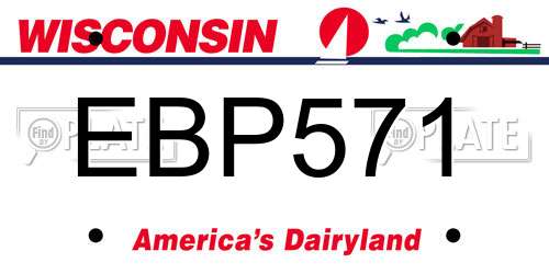 EBP571 Wisconsin License Plate