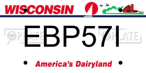 EBP57I Wisconsin License Plate