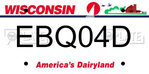 EBQ04D Wisconsin License Plate