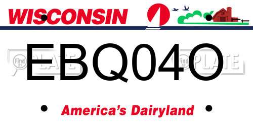 EBQ04O Wisconsin License Plate