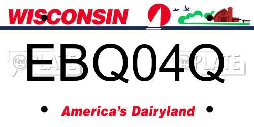 EBQ04Q Wisconsin License Plate