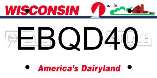 EBQD40 Wisconsin License Plate