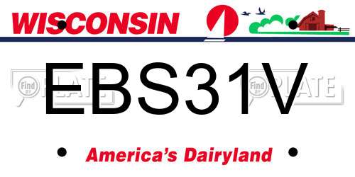 EBS31V Wisconsin License Plate
