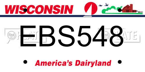 EBS548 Wisconsin License Plate