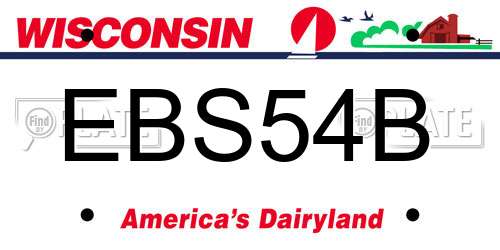 EBS54B Wisconsin License Plate