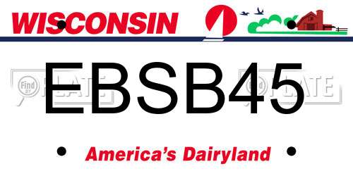 EBSB45 Wisconsin License Plate