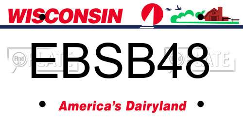 EBSB48 Wisconsin License Plate
