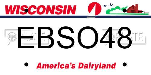 EBSO48 Wisconsin License Plate