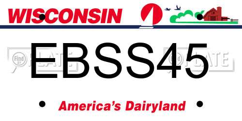 EBSS45 Wisconsin License Plate