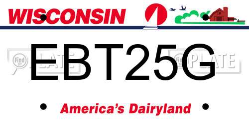 EBT25G Wisconsin License Plate
