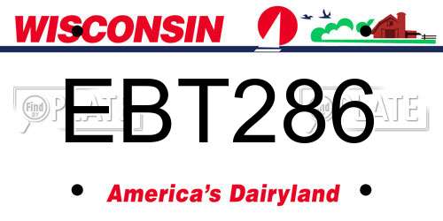EBT286 Wisconsin License Plate