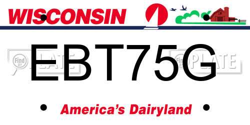 EBT75G Wisconsin License Plate
