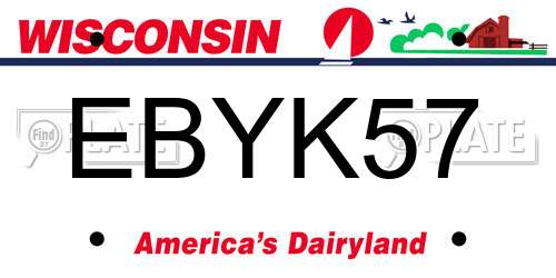 EBYK57 Wisconsin License Plate