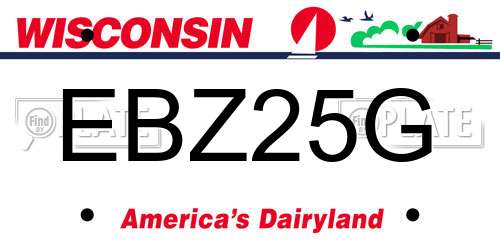 EBZ25G Wisconsin License Plate