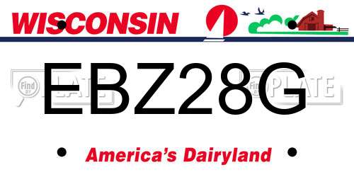 EBZ28G Wisconsin License Plate