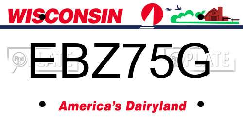 EBZ75G Wisconsin License Plate