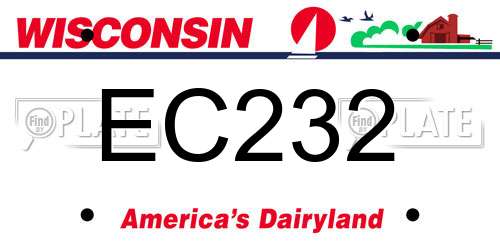 EC232 Wisconsin License Plate