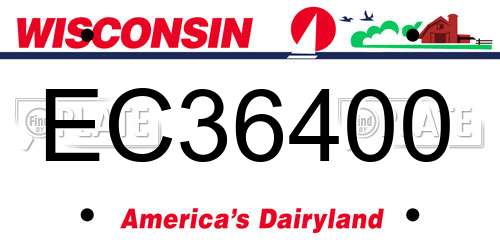 EC36400 Wisconsin License Plate