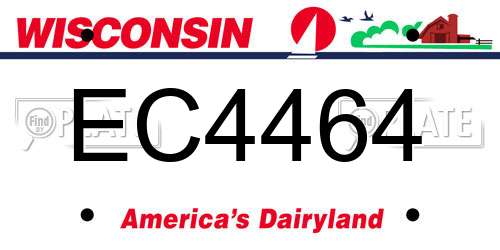 EC4464 Wisconsin License Plate