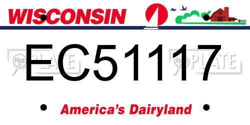 EC51117 Wisconsin License Plate