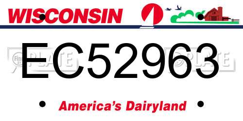 EC52963 Wisconsin License Plate