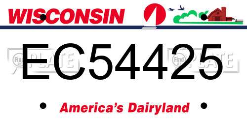 EC54425 Wisconsin License Plate