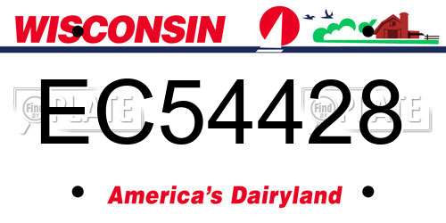 EC54428 Wisconsin License Plate