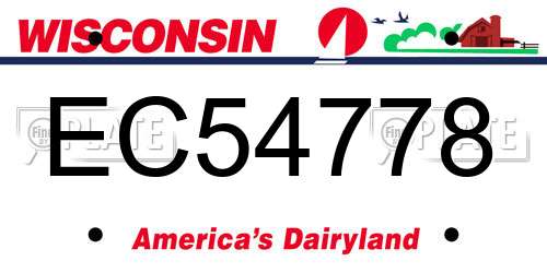 EC54778 Wisconsin License Plate