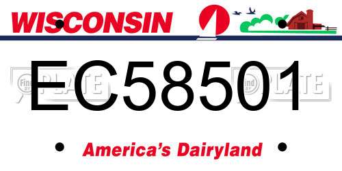 EC58501 Wisconsin License Plate