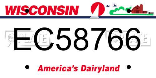 EC58766 Wisconsin License Plate