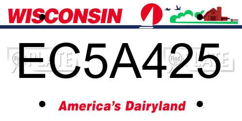 EC5A425 Wisconsin License Plate
