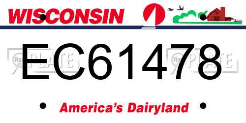 EC61478 Wisconsin License Plate