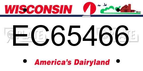 EC65466 Wisconsin License Plate