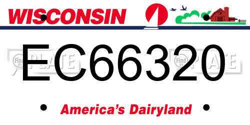 EC66320 Wisconsin License Plate