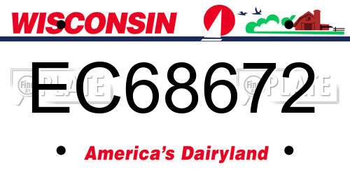 EC68672 Wisconsin License Plate