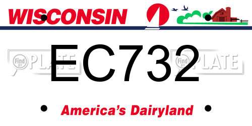 EC732 Wisconsin License Plate