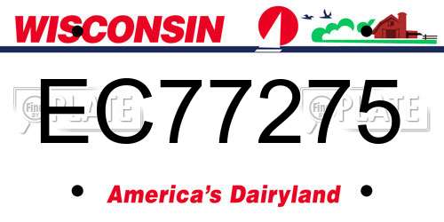 EC77275 Wisconsin License Plate