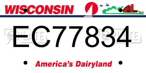 EC77834 Wisconsin License Plate