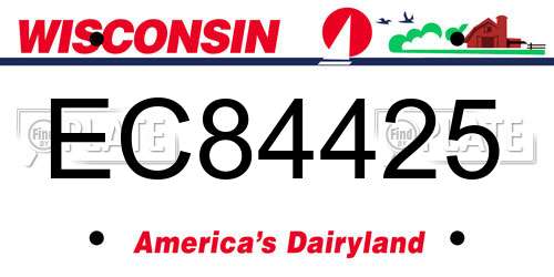 EC84425 Wisconsin License Plate