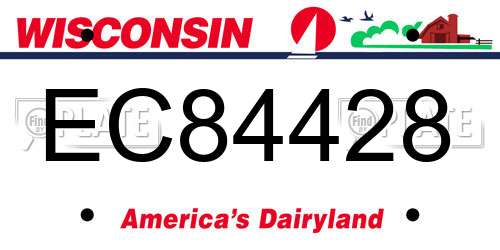 EC84428 Wisconsin License Plate
