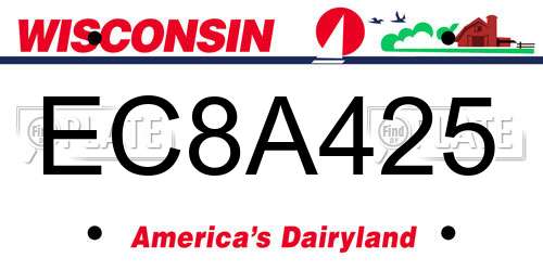 EC8A425 Wisconsin License Plate