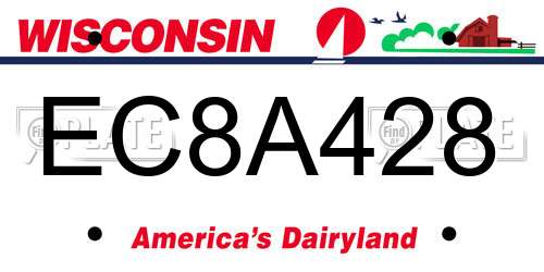 EC8A428 Wisconsin License Plate