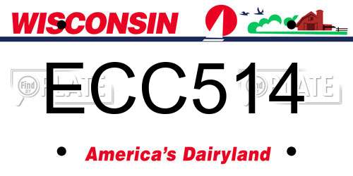 ECC514 Wisconsin License Plate