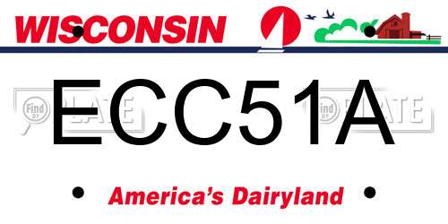 ECC51A Wisconsin License Plate