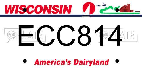 ECC814 Wisconsin License Plate