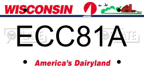 ECC81A Wisconsin License Plate