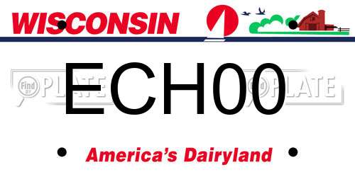 ECH00 Wisconsin License Plate