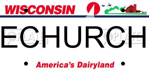 ECHURCH Wisconsin License Plate
